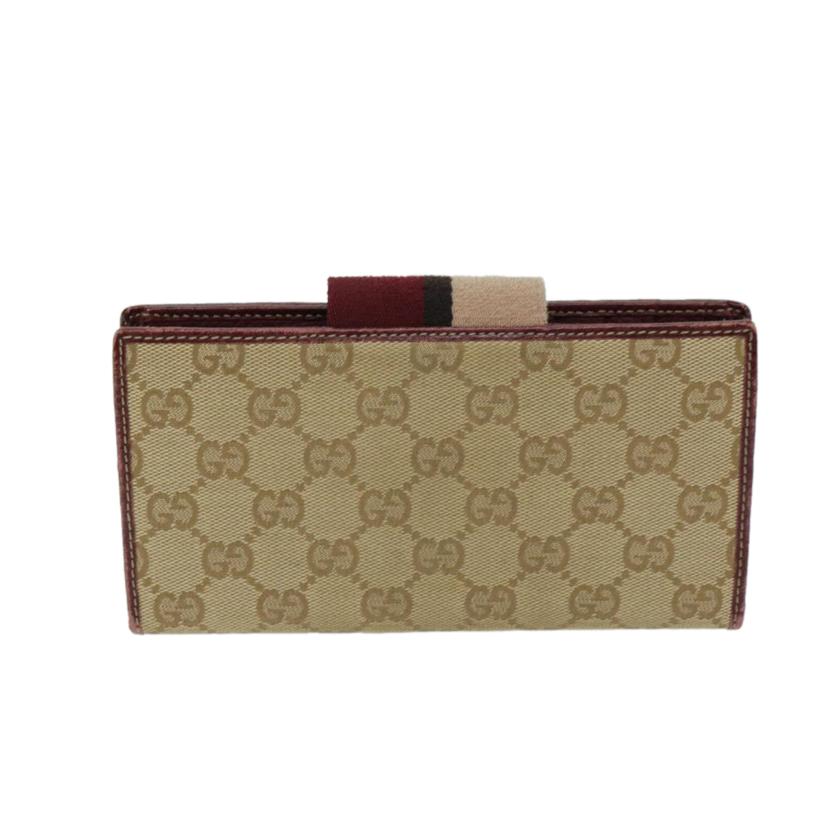 GUCCI GG Canvas Wallet Beige Green Red 181668 Auth fm3304