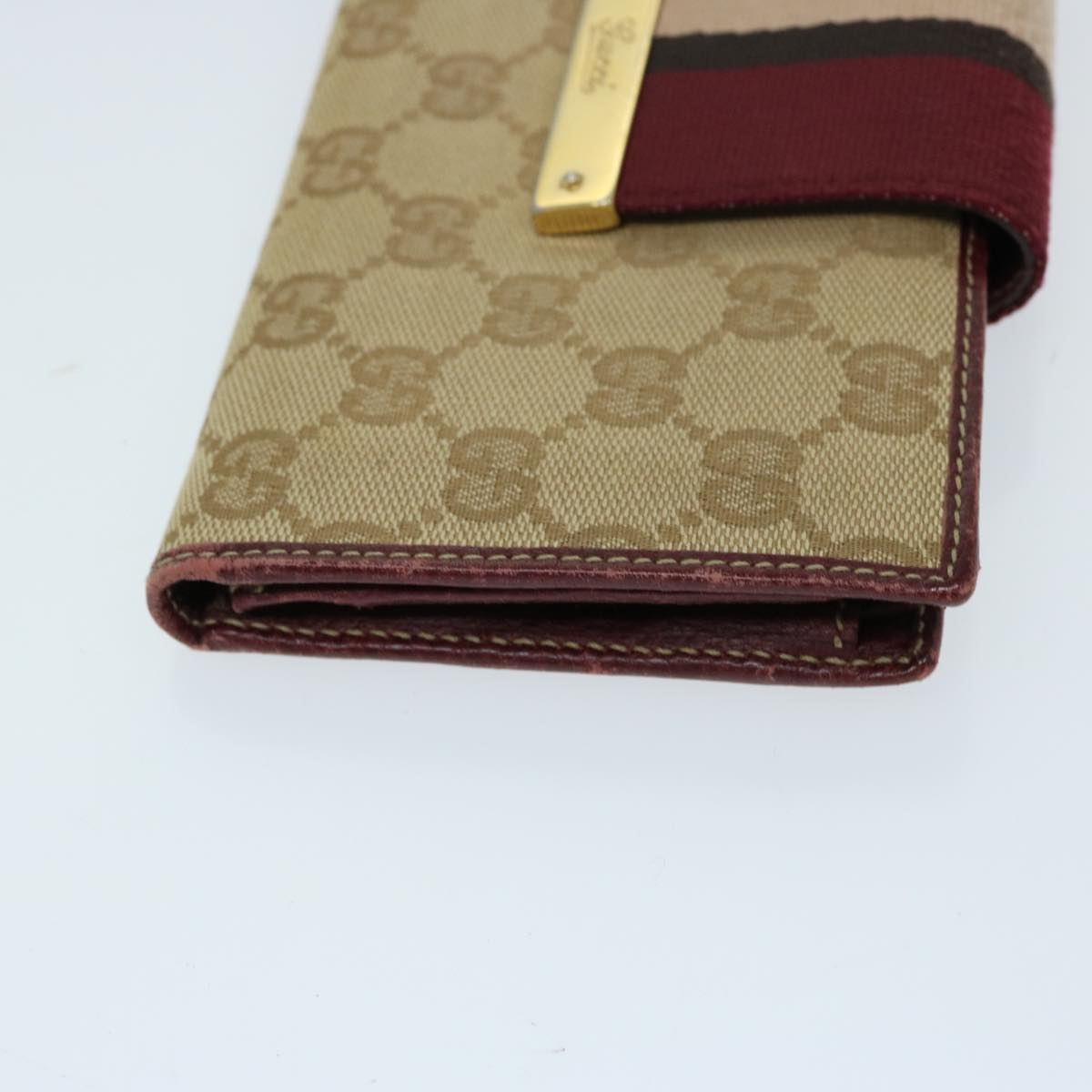 GUCCI GG Canvas Wallet Beige Green Red 181668 Auth fm3304