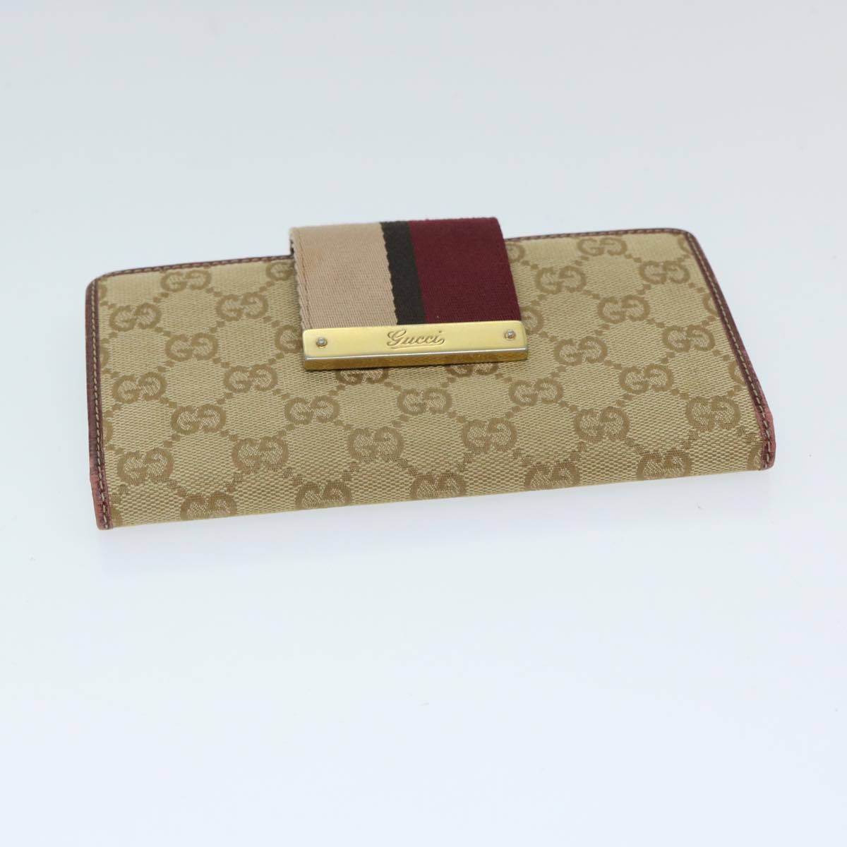 GUCCI GG Canvas Wallet Beige Green Red 181668 Auth fm3304