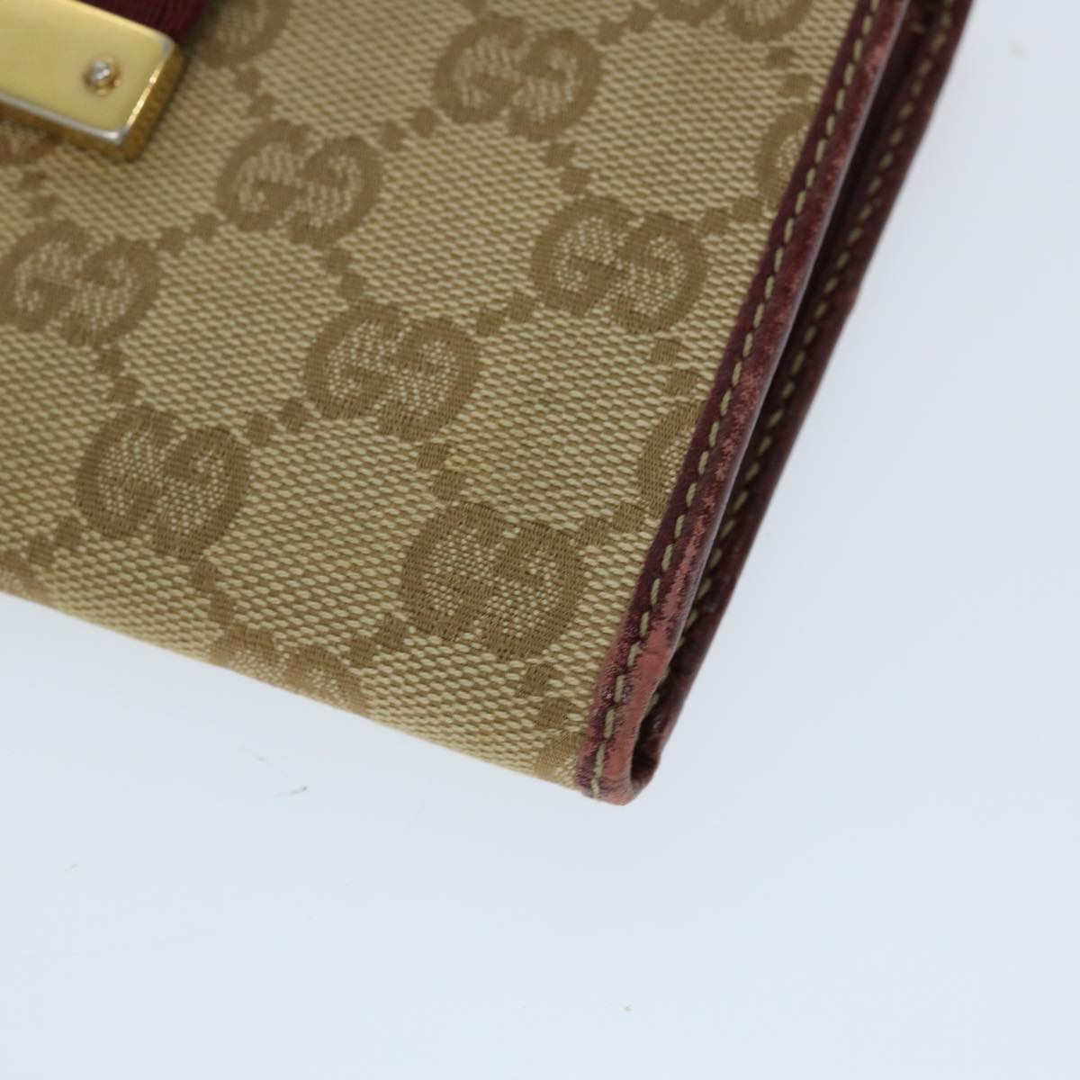 GUCCI GG Canvas Wallet Beige Green Red 181668 Auth fm3304