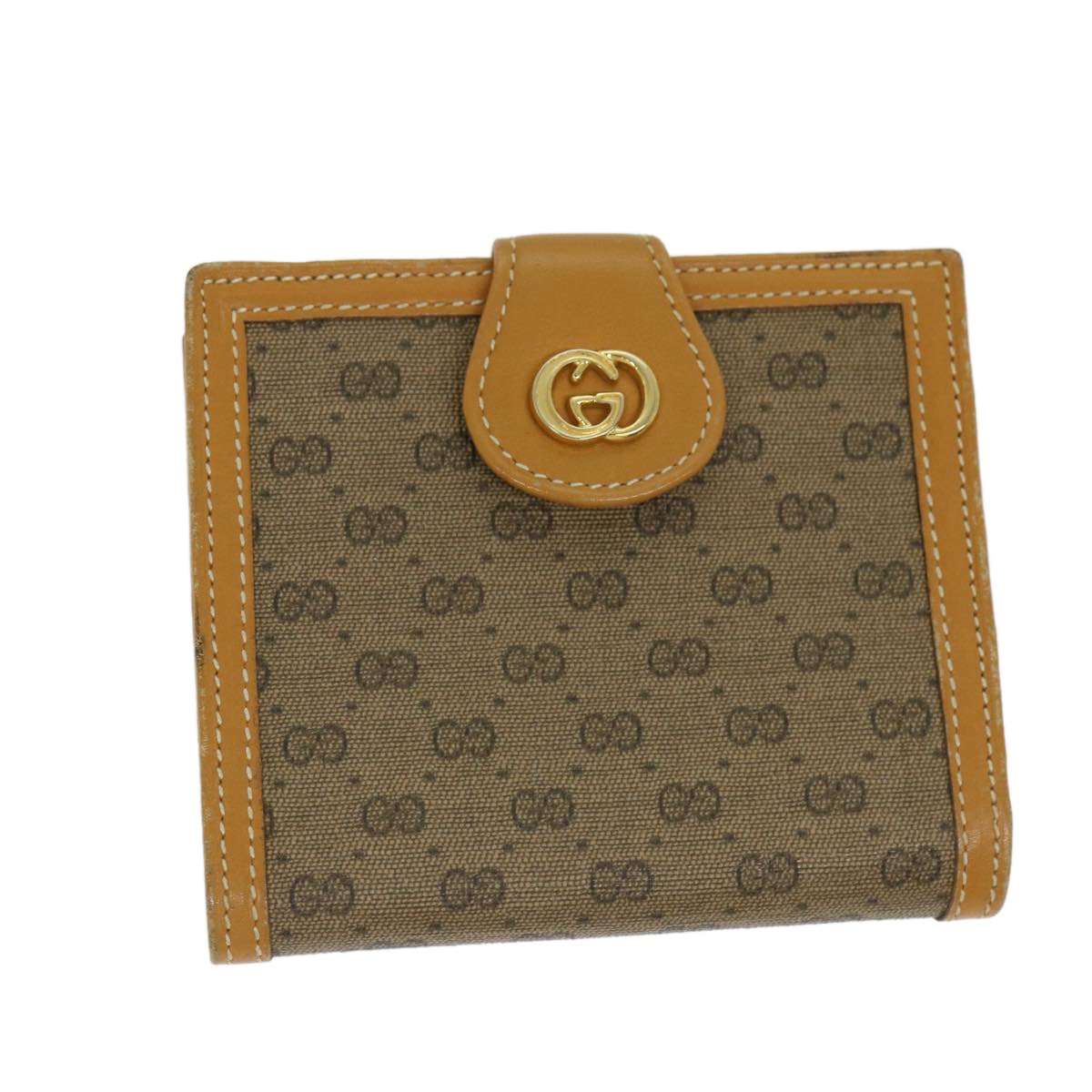 GUCCI Micro GG Supreme Wallet PVC Beige Auth fm3305