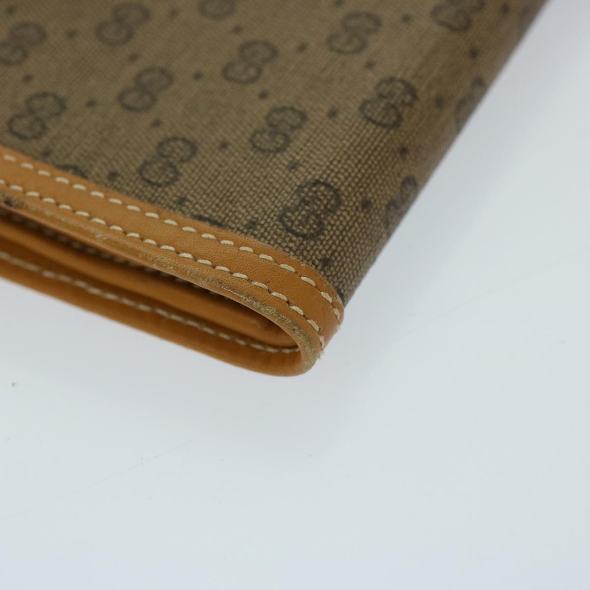 GUCCI Micro GG Supreme Wallet PVC Beige Auth fm3305