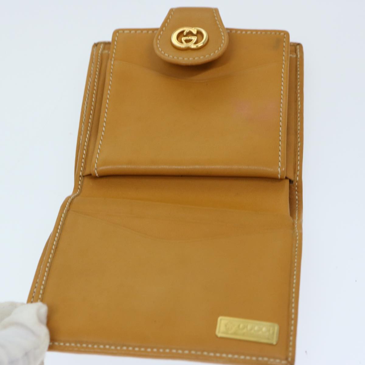 GUCCI Micro GG Supreme Wallet PVC Beige Auth fm3305