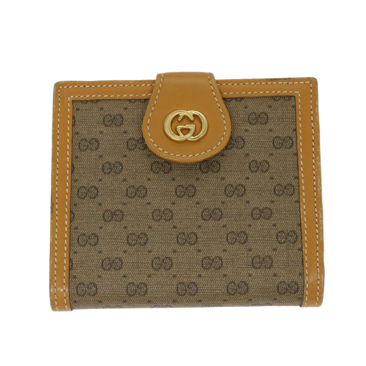 GUCCI Micro GG Supreme Wallet PVC Beige Auth fm3305