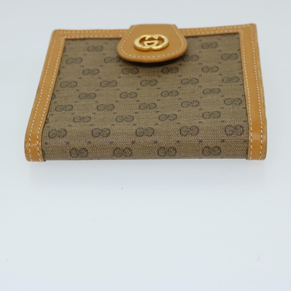 GUCCI Micro GG Supreme Wallet PVC Beige Auth fm3305