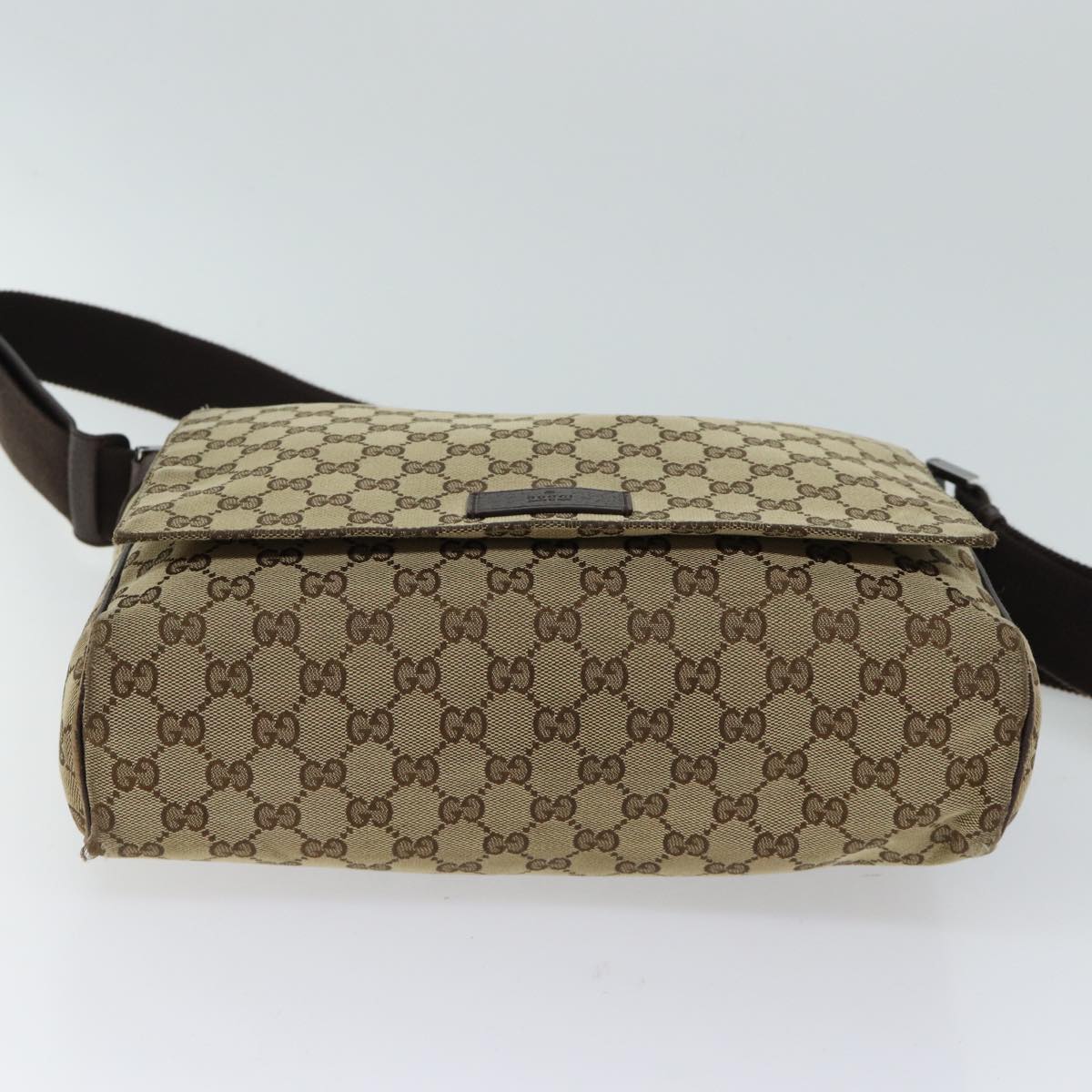 GUCCI GG Canvas Shoulder Bag Beige 146236 Auth fm3333