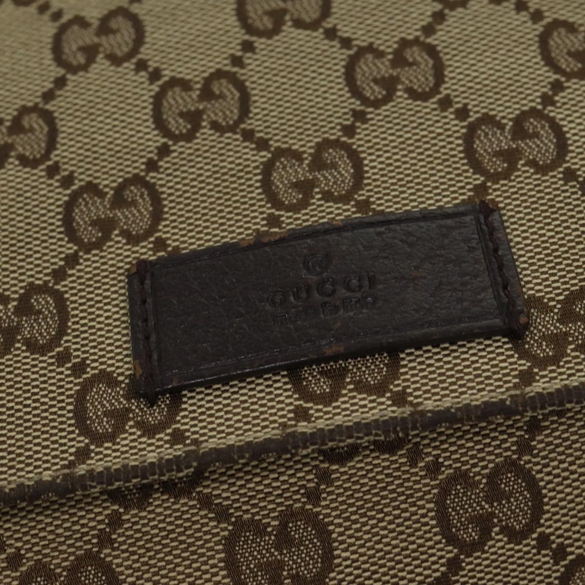 GUCCI GG Canvas Shoulder Bag Beige 146236 Auth fm3333