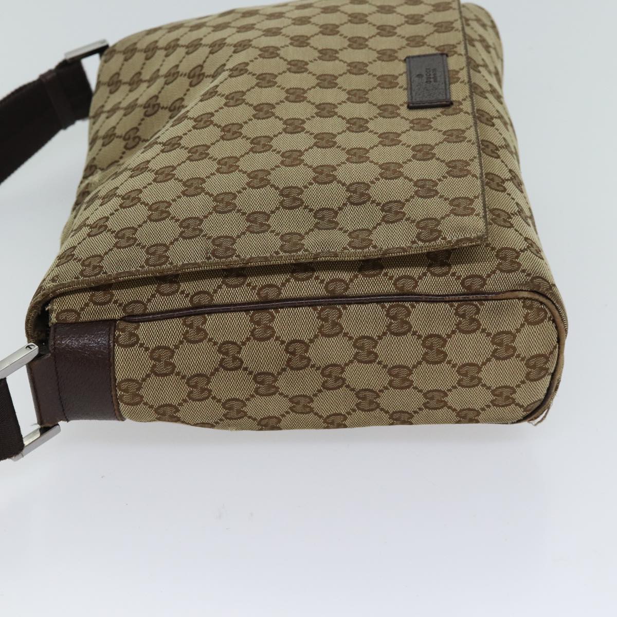 GUCCI GG Canvas Shoulder Bag Beige 146236 Auth fm3333