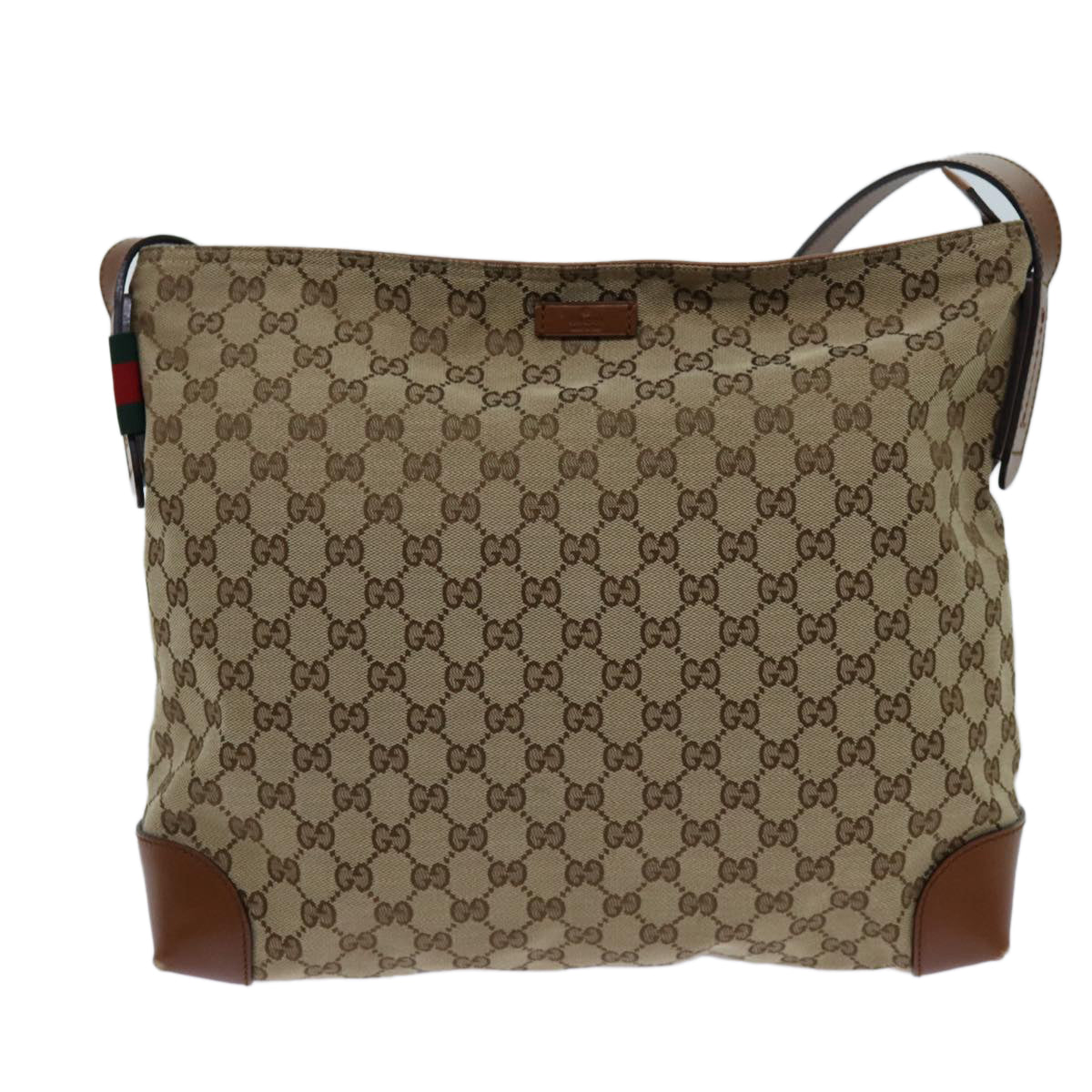 GUCCI GG Canvas Shoulder Bag Beige 308930 Auth fm3335