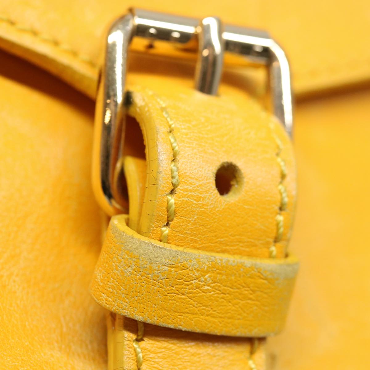 CELINE Hand Bag Leather Yellow Auth fm3342