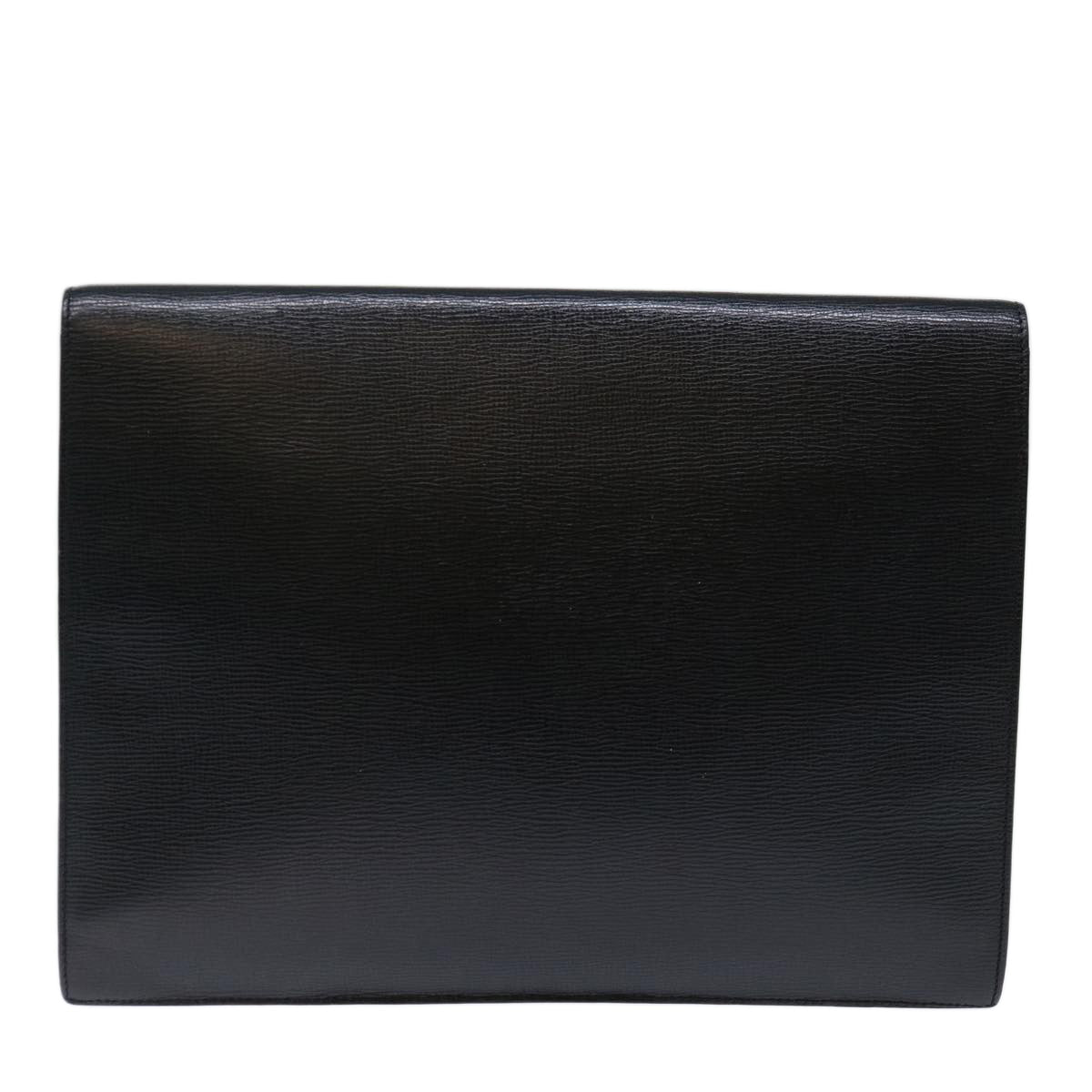 LOEWE Anagram Clutch Bag Leather Black Auth fm3350 - 0
