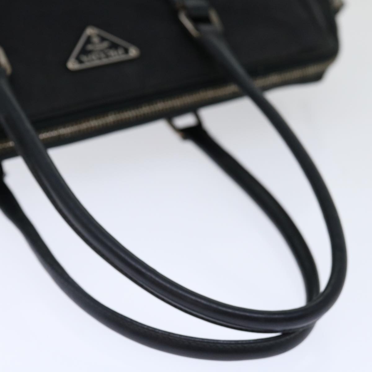 PRADA Hand Bag Nylon Black Auth fm3361