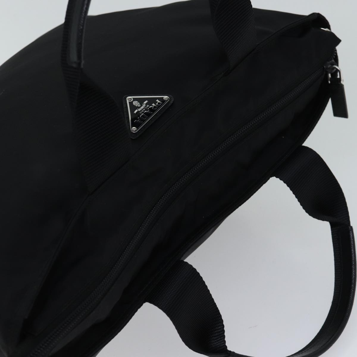 PRADA Hand Bag Nylon 2way Black Auth fm3363