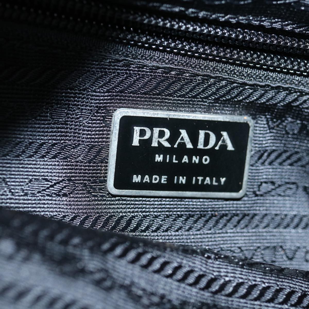 PRADA Hand Bag Nylon Black Auth fm3371