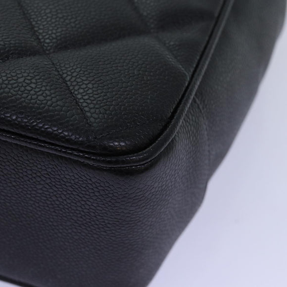 CHANEL Big Matelasse Chain Shoulder Bag Caviar Skin Black CC Auth fm3373AV