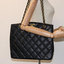CHANEL Big Matelasse Chain Shoulder Bag Caviar Skin Black CC Auth fm3373AV-25