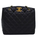 CHANEL Big Matelasse Chain Shoulder Bag Caviar Skin Black CC Auth fm3373AV-13