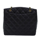 CHANEL Big Matelasse Chain Shoulder Bag Caviar Skin Black CC Auth fm3373AV-2