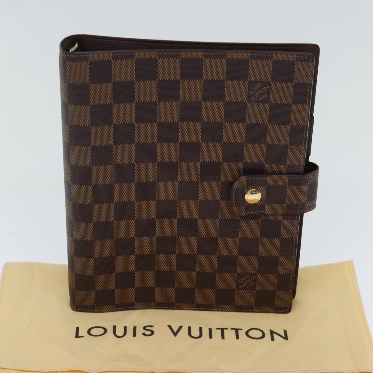 LOUIS VUITTON Damier Ebene Agenda GM Day Planner Cover R20107 LV Auth fm3375A