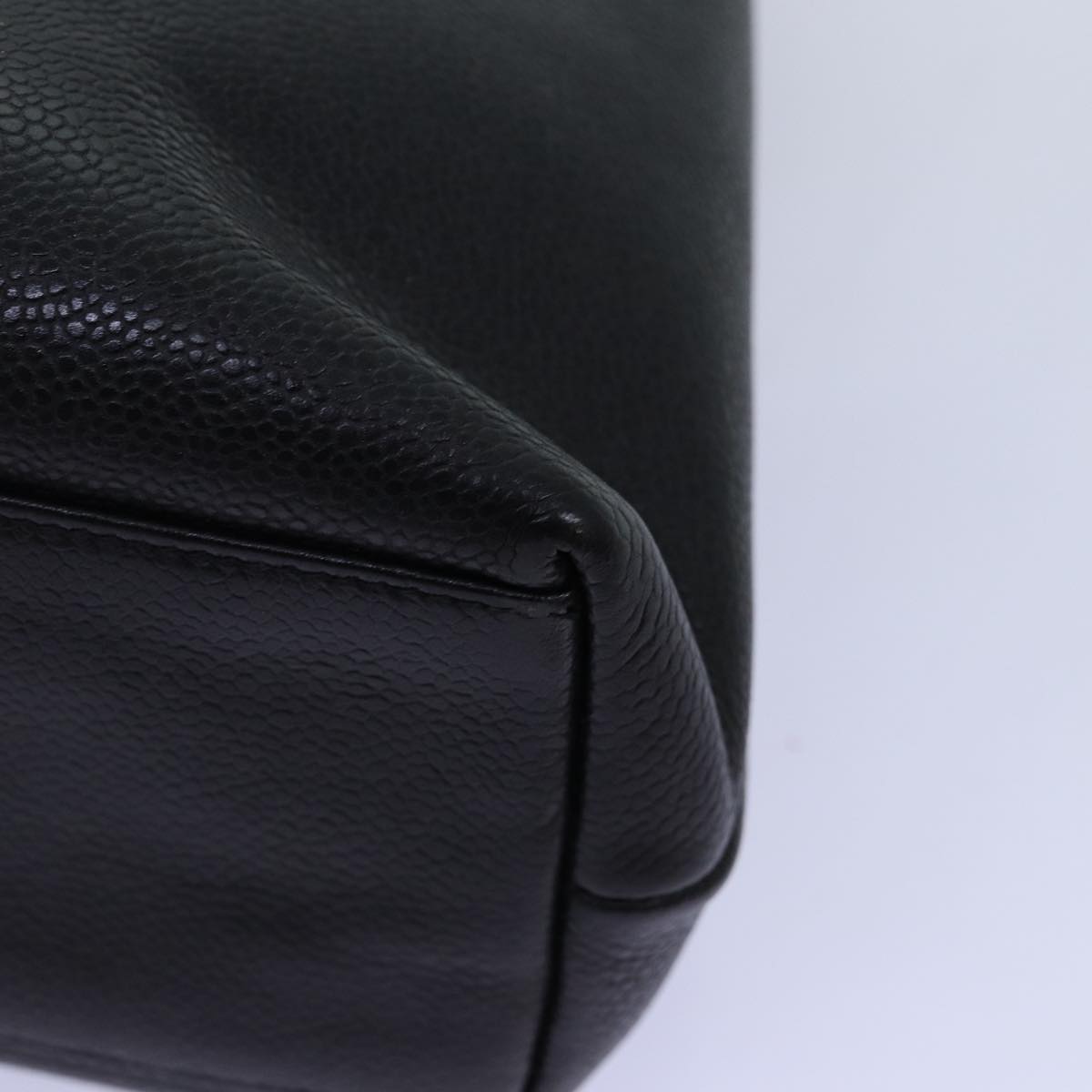 CHANEL Chain Shoulder Bag Caviar Skin Black CC Auth fm3376A