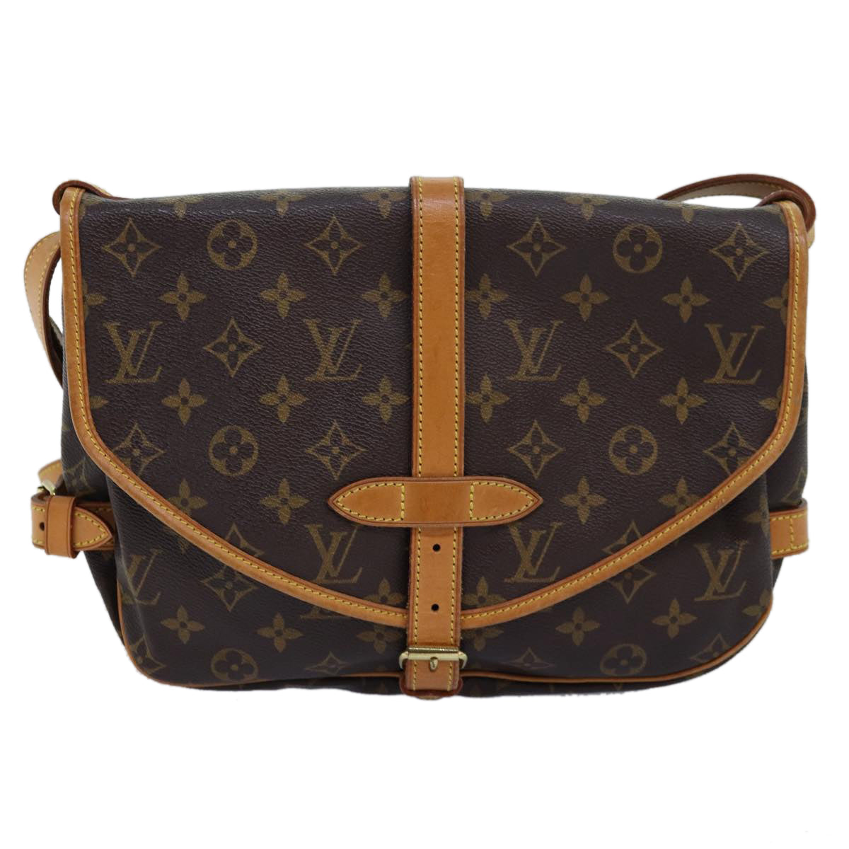 LOUIS VUITTON Monogram Saumur 30 Shoulder Bag M42256 LV Auth fm3388