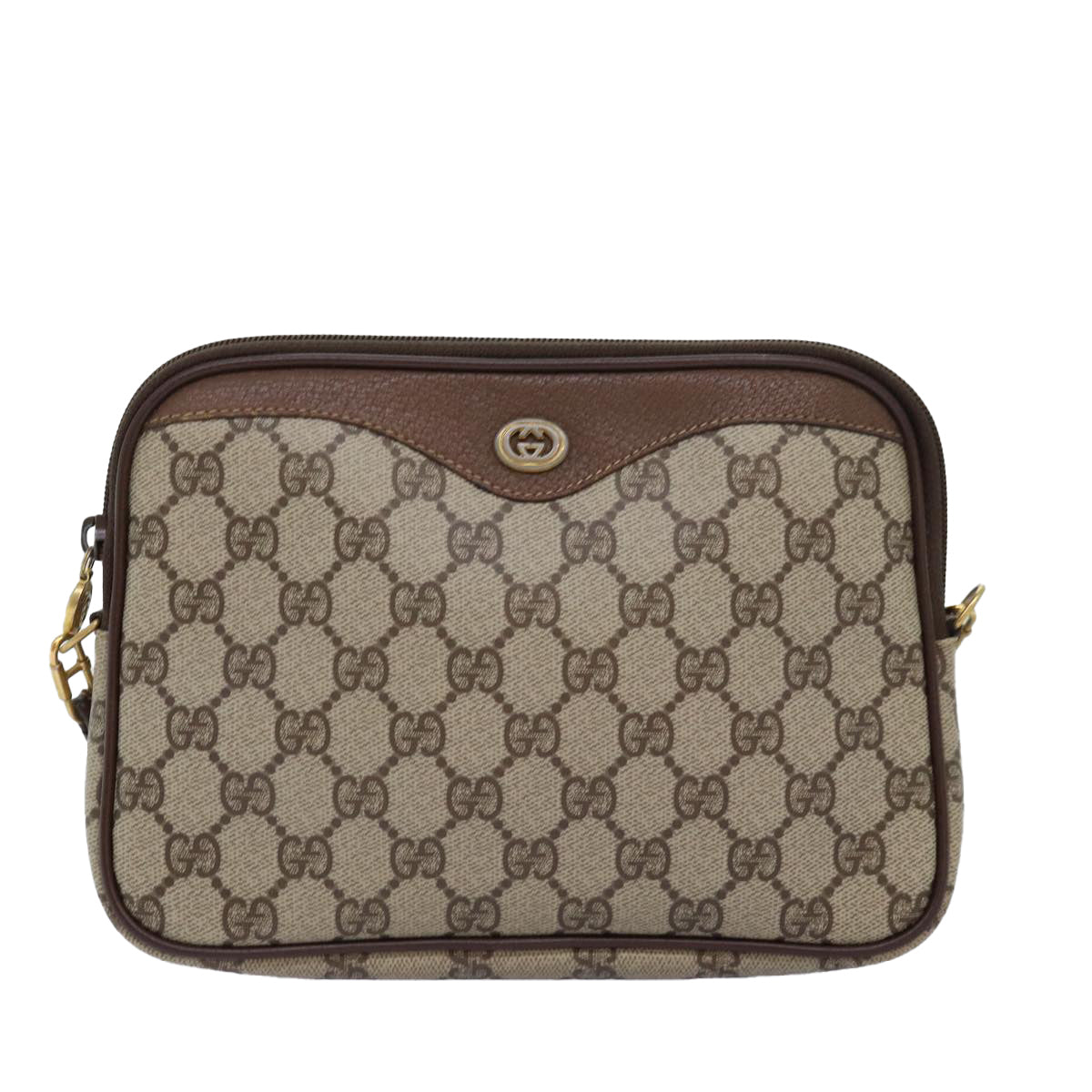 GUCCI GG Supreme Shoulder Bag PVC Beige 97 02 068 Auth fm3411 - 0