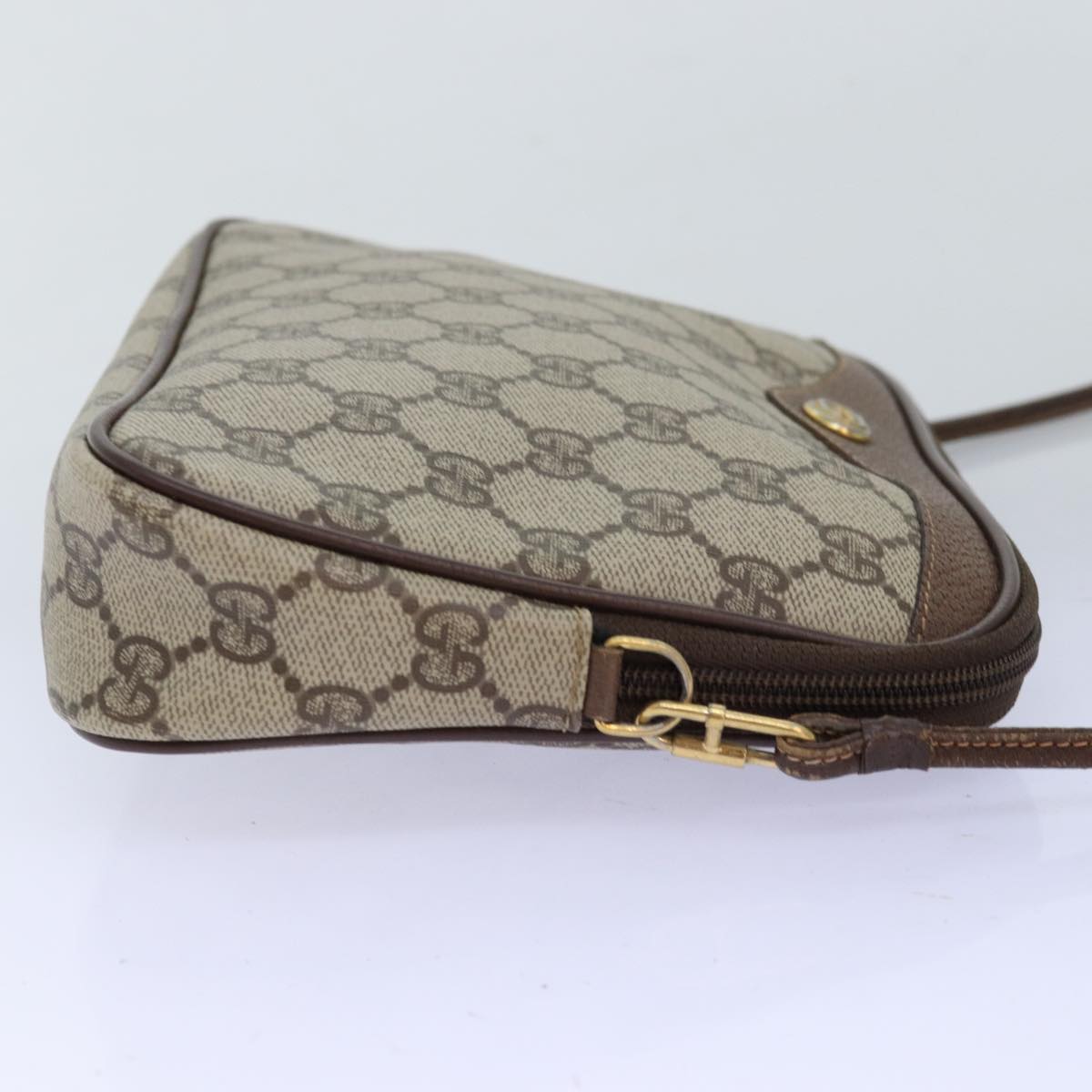 GUCCI GG Supreme Shoulder Bag PVC Beige 97 02 068 Auth fm3411