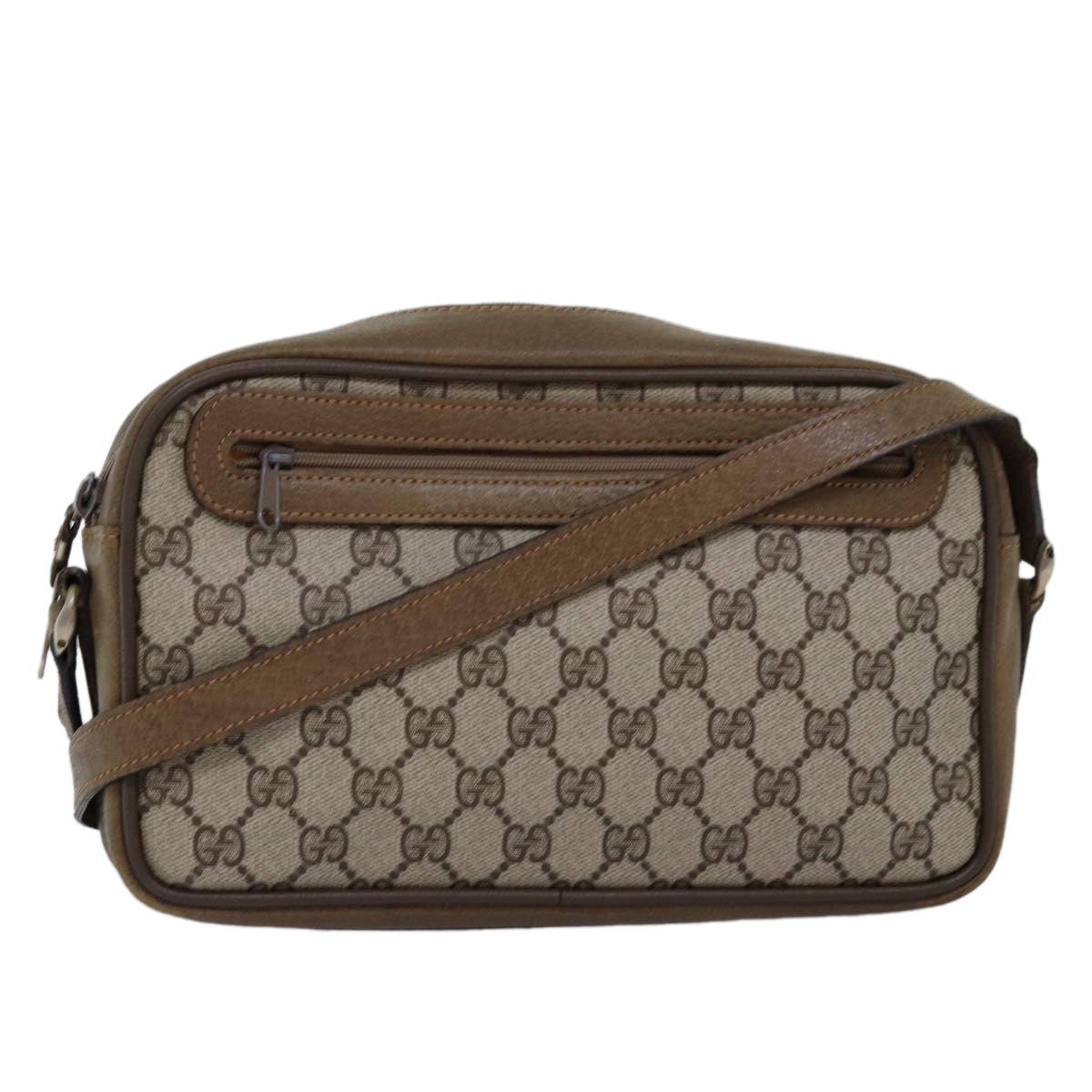 GUCCI GG Supreme Shoulder Bag PVC Beige 001 067 1282 Auth fm3412