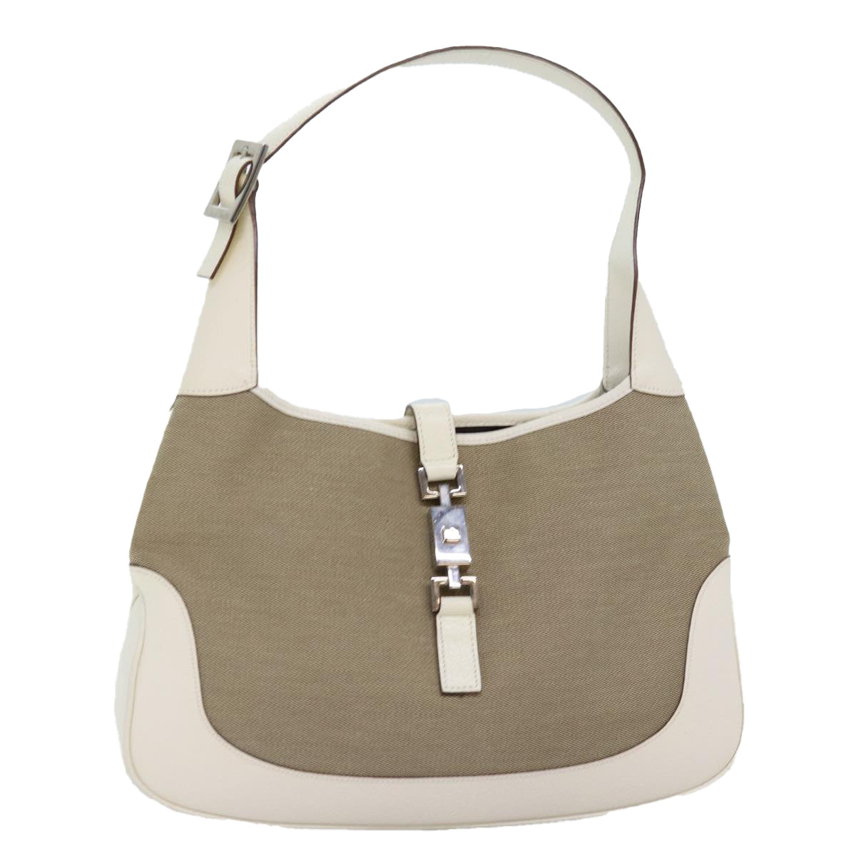 GUCCI Jackie Shoulder Bag Canvas Beige 001 3306 Auth fm3414