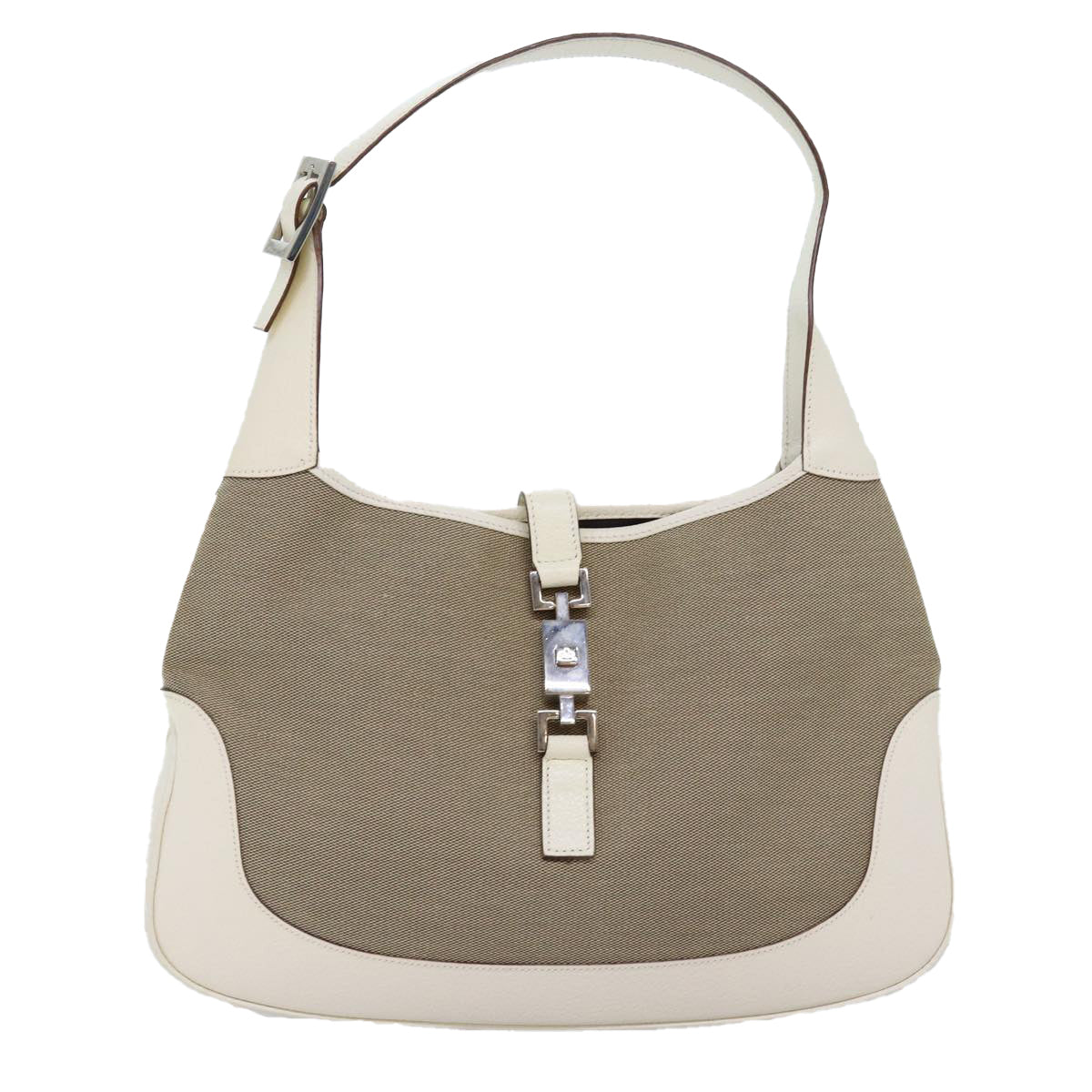 GUCCI Jackie Shoulder Bag Canvas Beige 001 3306 Auth fm3414