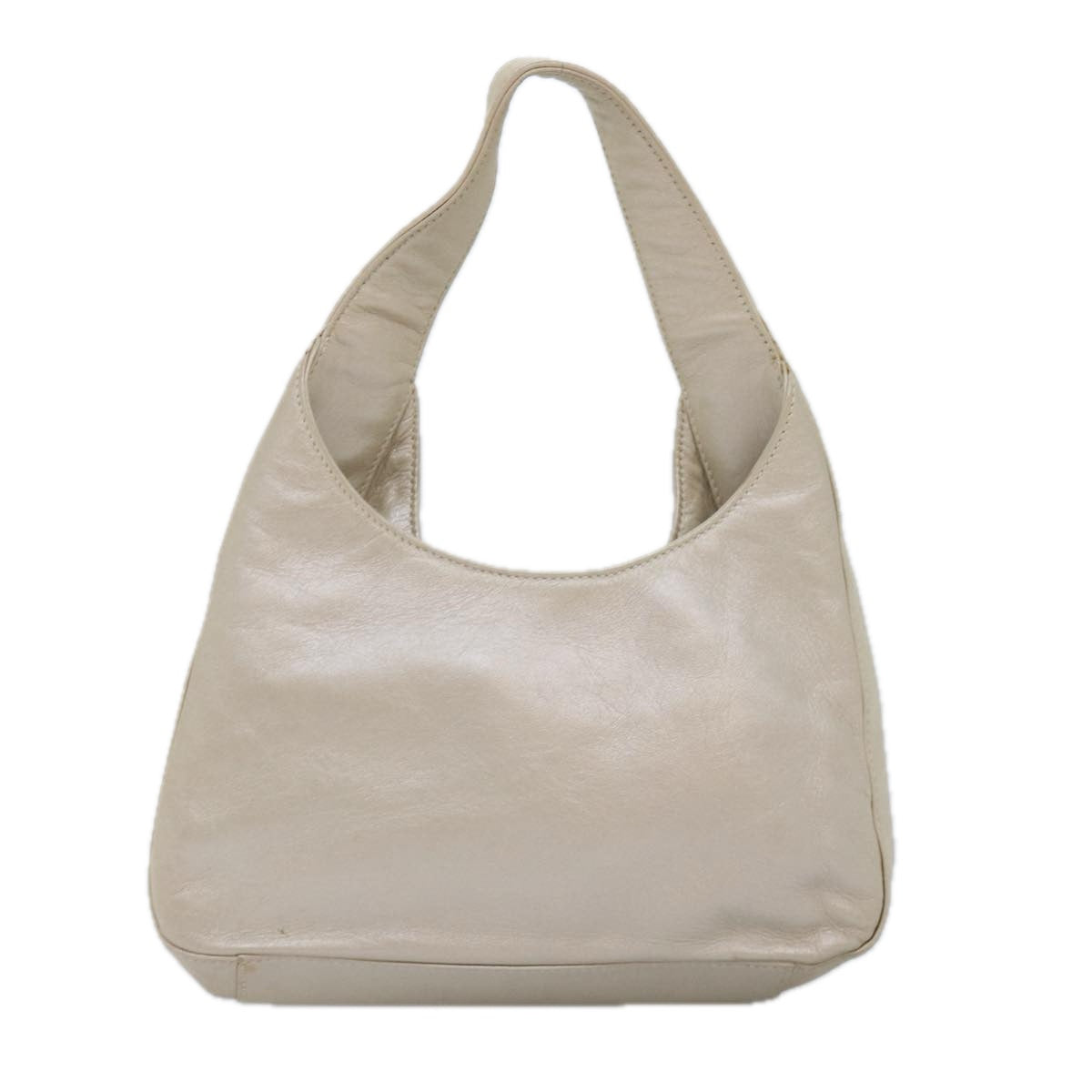 PRADA Hand Bag Leather White Auth fm3418