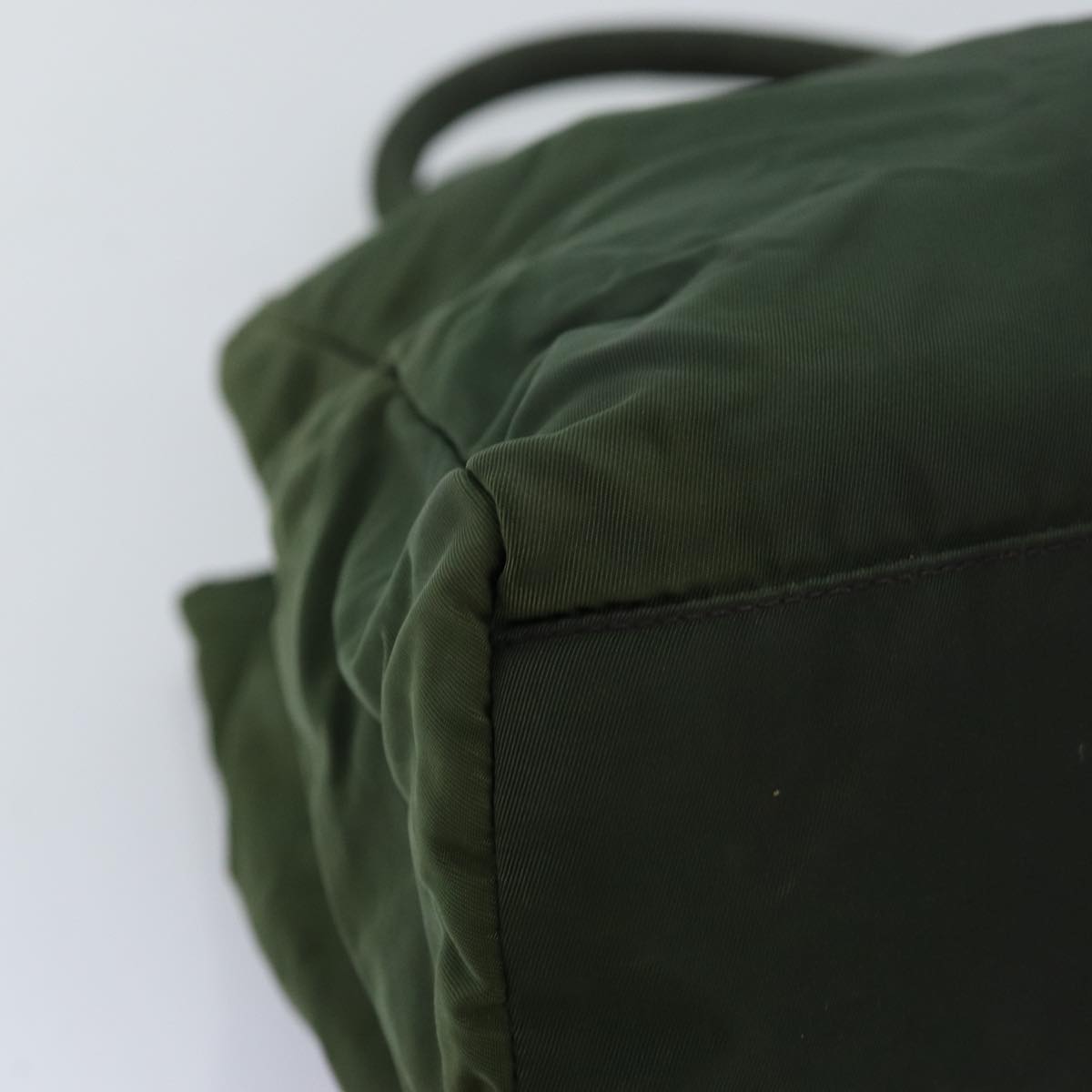 PRADA Hand Bag Nylon Green Auth fm3425