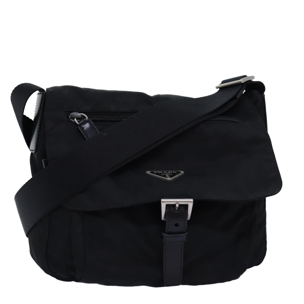 PRADA Shoulder Bag Nylon Black Auth fm3426