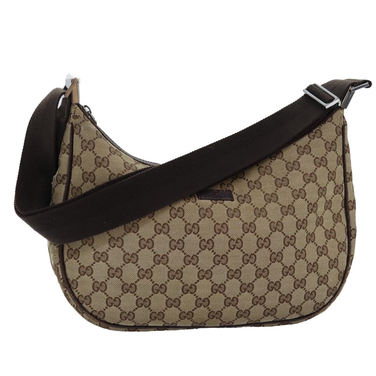 GUCCI GG Canvas Shoulder Bag Beige 122790 Auth fm3429