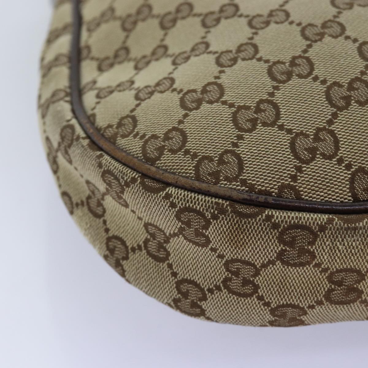 GUCCI GG Canvas Shoulder Bag Beige 122790 Auth fm3429