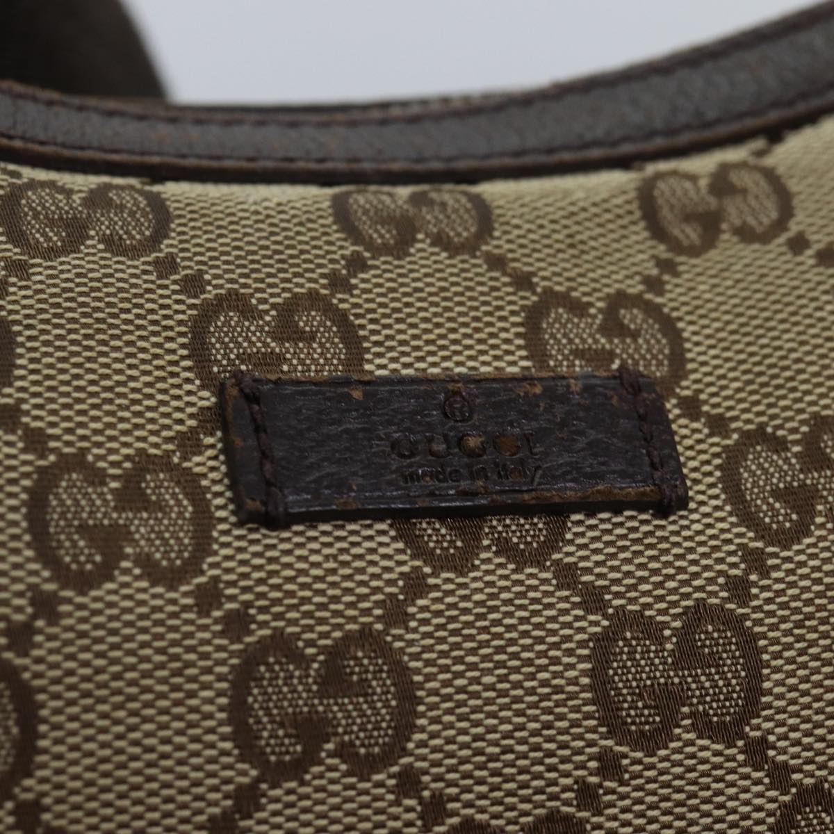 GUCCI GG Canvas Shoulder Bag Beige 122790 Auth fm3429