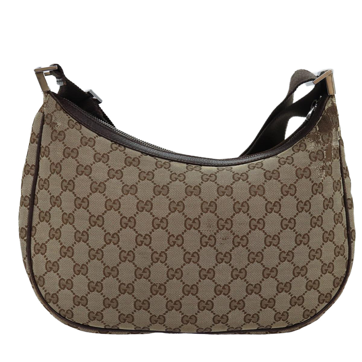 GUCCI GG Canvas Shoulder Bag Beige 122790 Auth fm3429