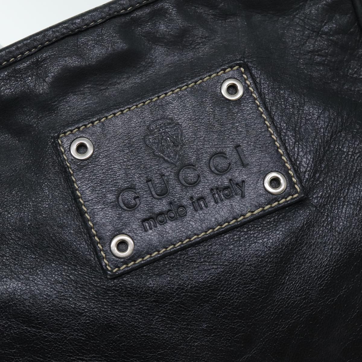 GUCCI Shoulder Bag Leather Black 190279 Auth fm3431