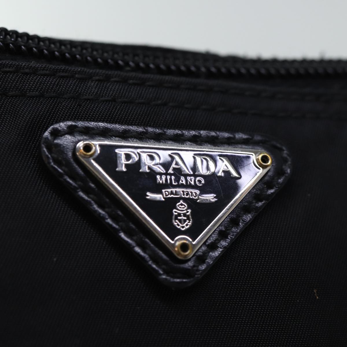 PRADA Pouch Nylon Black Auth fm3434