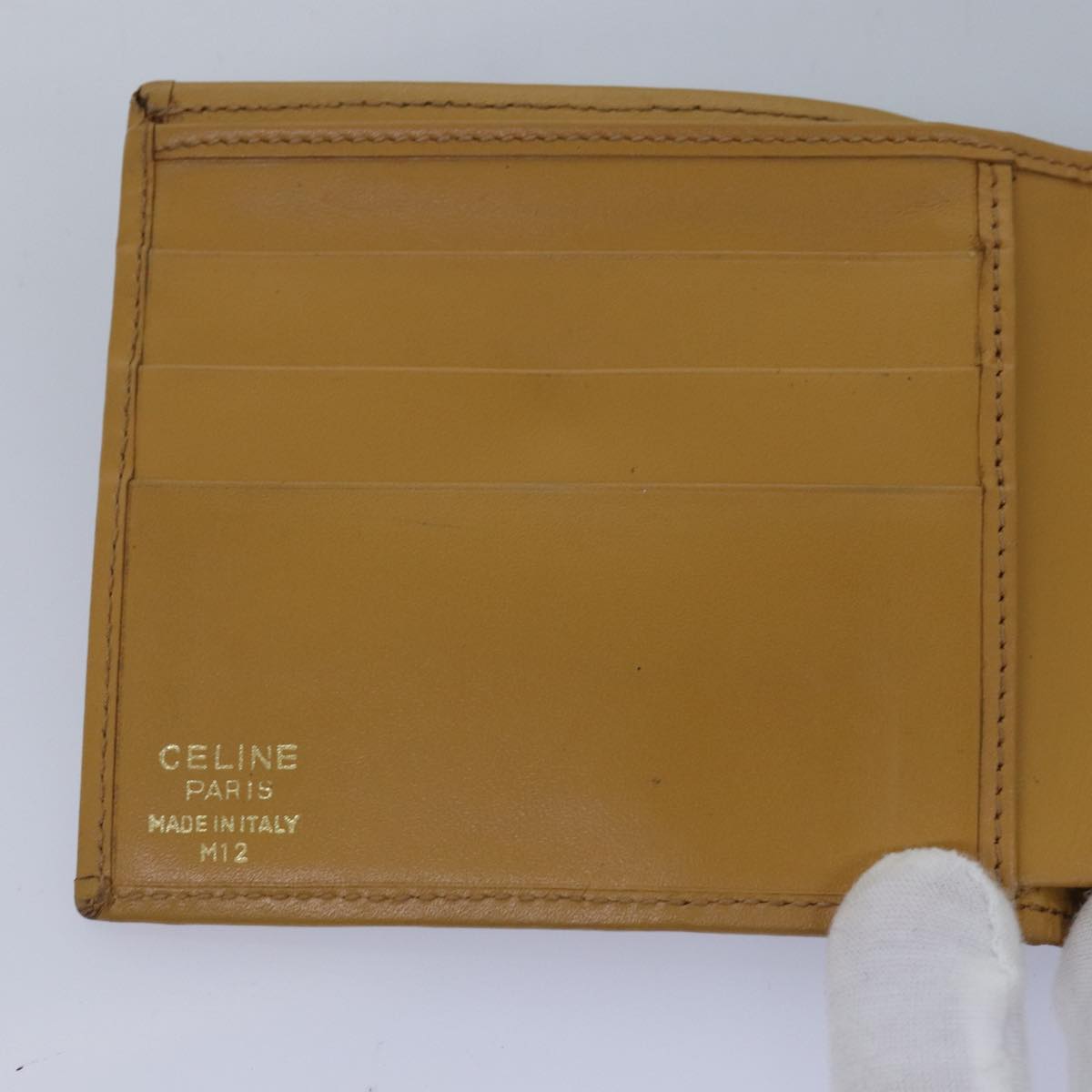 CELINE Macadam Canvas Wallet Leather 5Set Brown Pink beige Auth fm3438