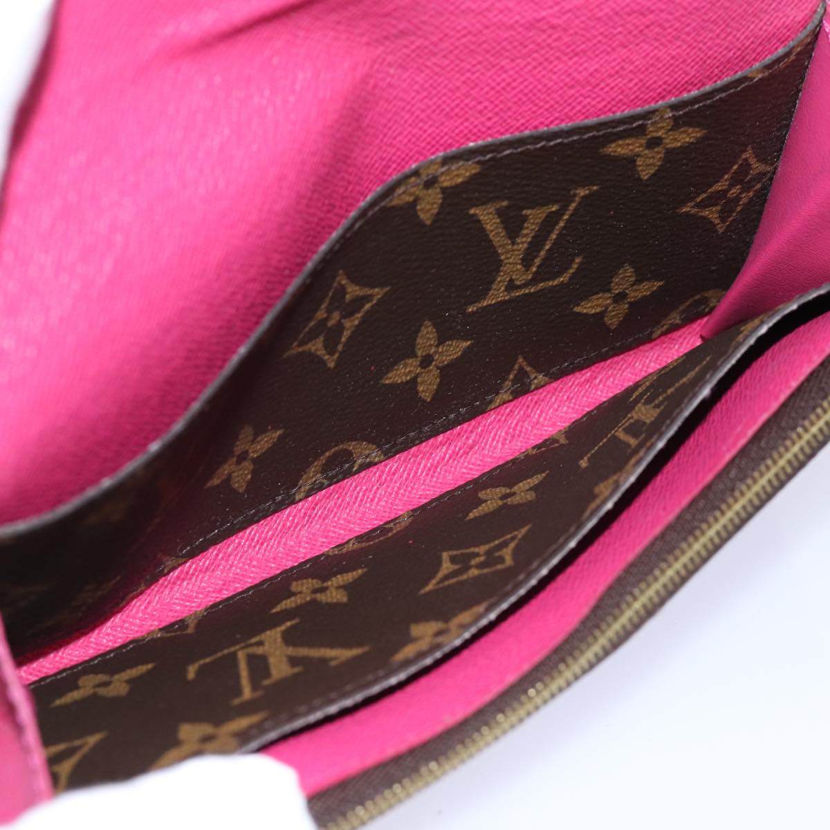 LOUIS VUITTON Monogram Portefeuille Emilie Wallet Pink M60697 LV Auth fm3444