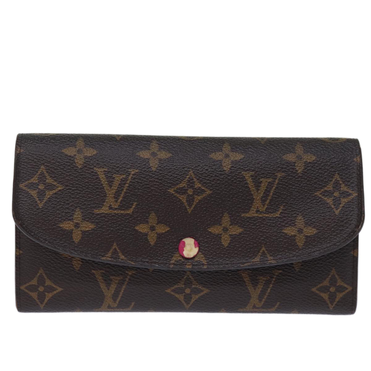 LOUIS VUITTON Monogram Portefeuille Emilie Wallet Pink M60697 LV Auth fm3444