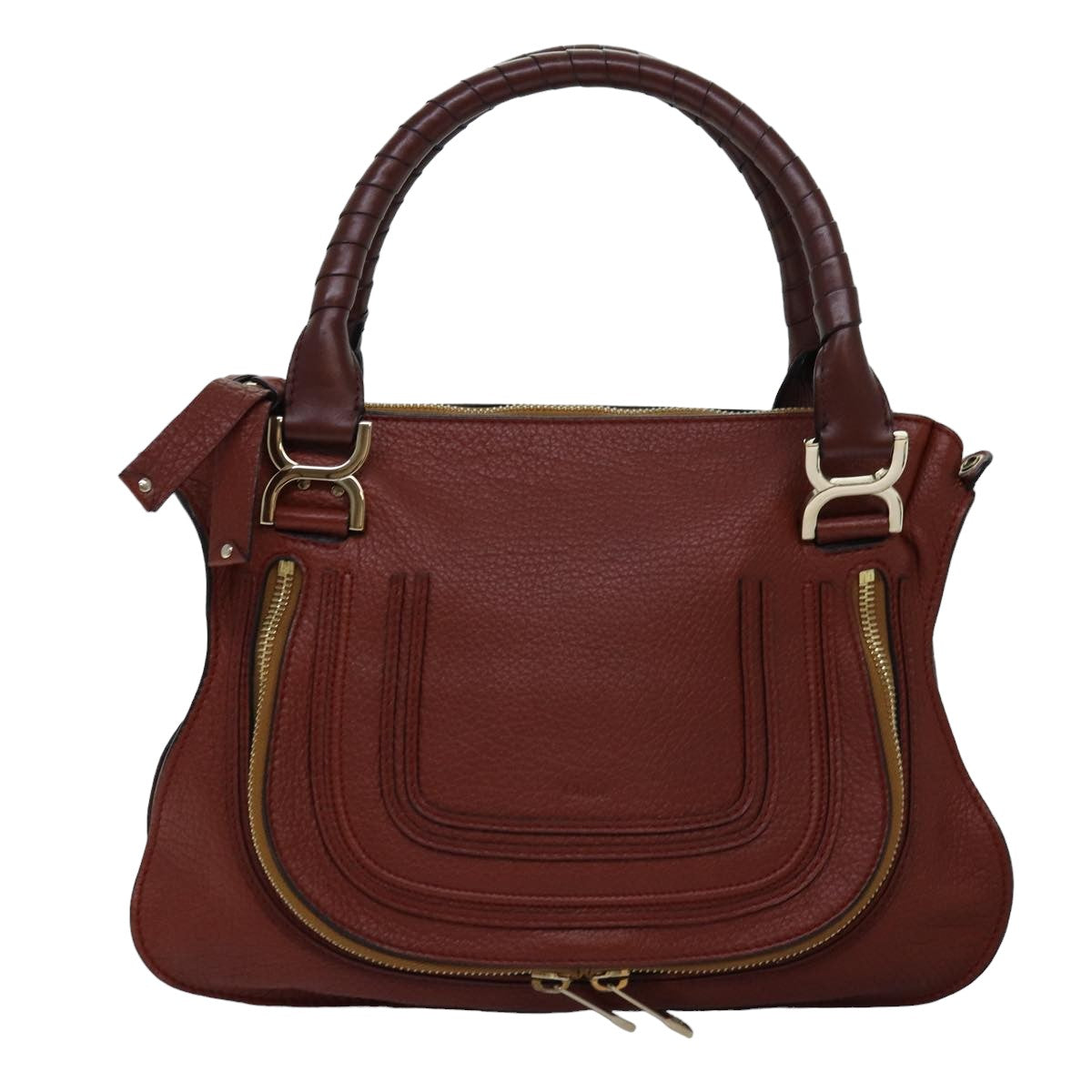 Chloe Mercy Shoulder Bag Leather 2way Brown Auth fm3462