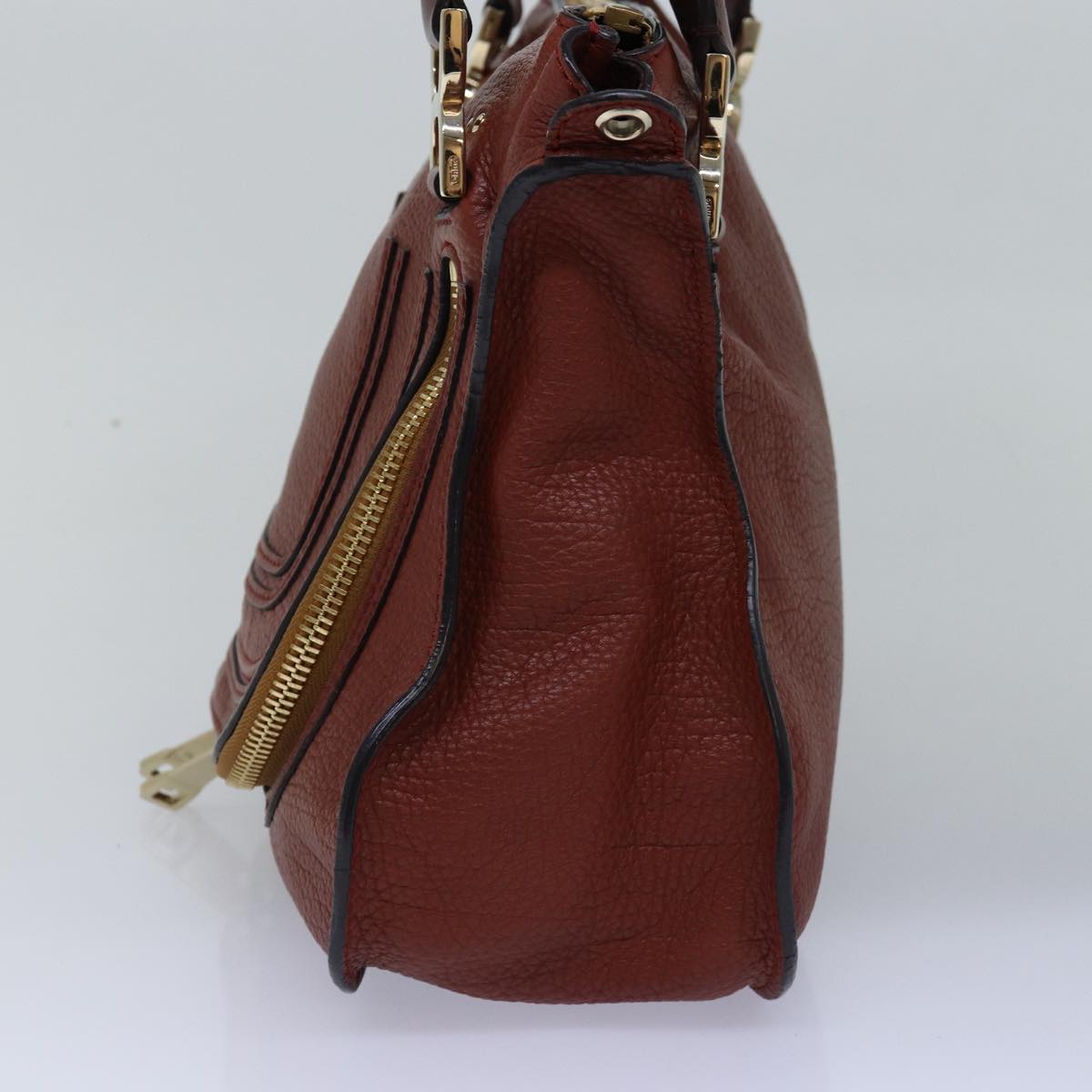 Chloe Mercy Shoulder Bag Leather 2way Brown Auth fm3462