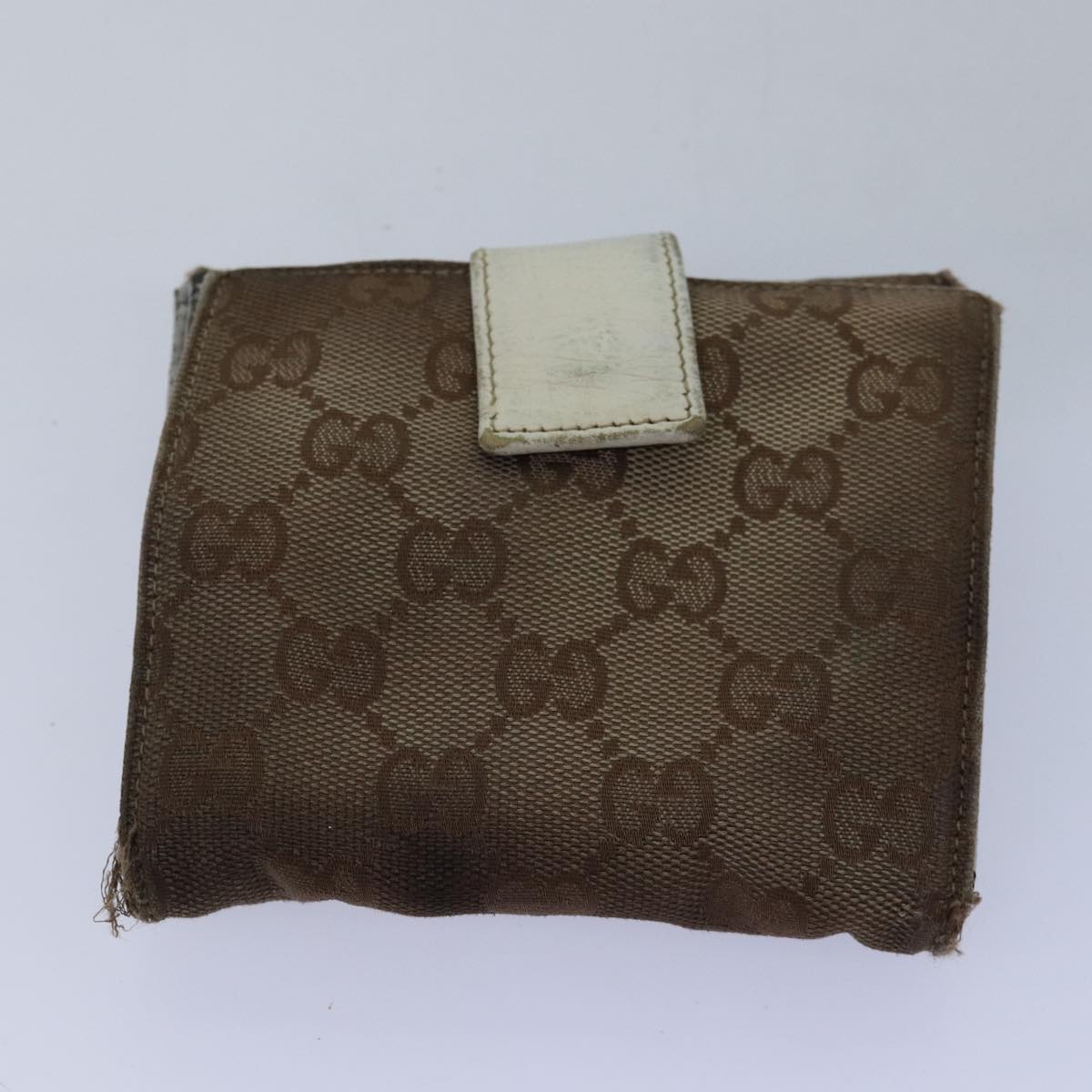 GUCCI GG Canvas Sherry Line Wallet 6Set Beige Black Auth fm3490