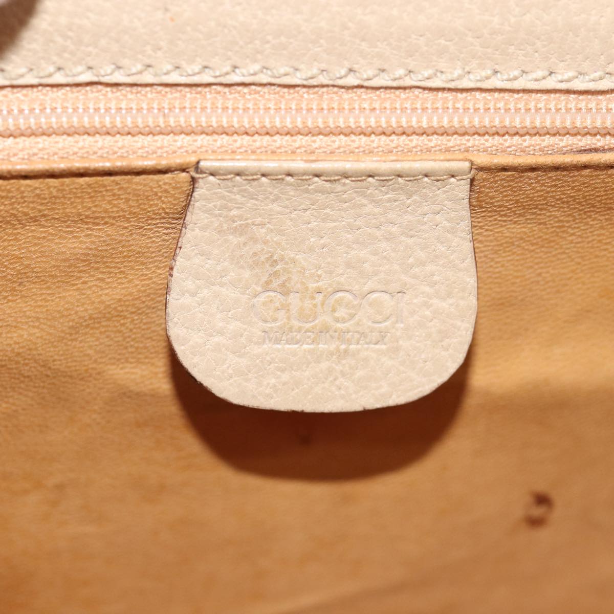 GUCCI Shoulder Bag Leather Beige Auth fm3502