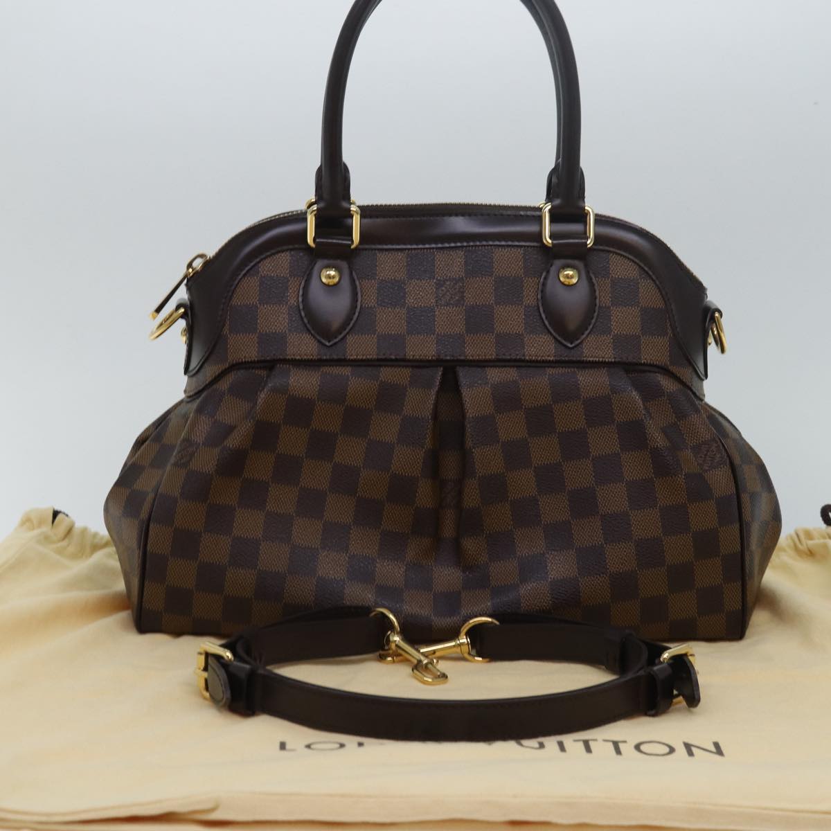 LOUIS VUITTON Damier Ebene Trevi GM Hand Bag 2way N51998 LV Auth fm3530A