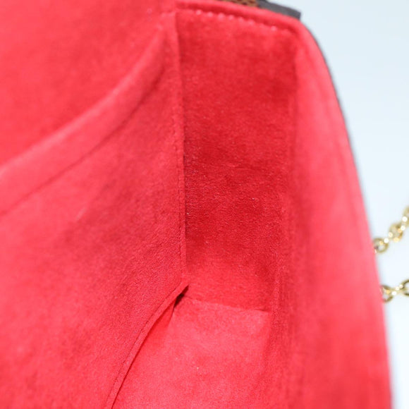 LOUIS VUITTON Damier Ebene Pochette Felice Shoulder Wallet N63032 Auth fm3540SM