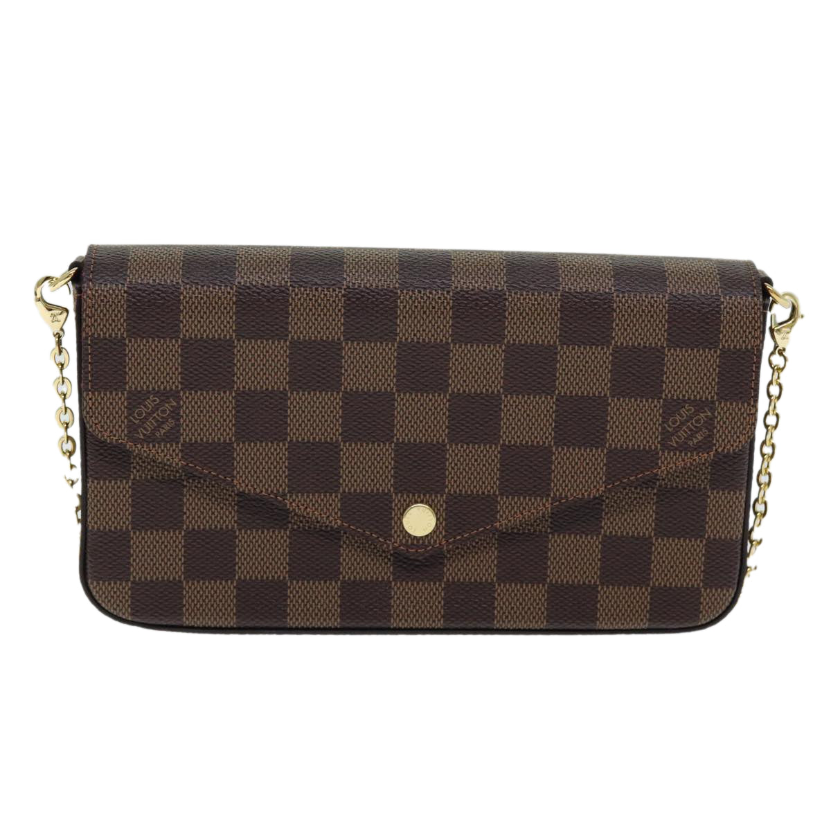 LOUIS VUITTON Damier Ebene Pochette Felice Shoulder Wallet N63032 Auth fm3540S