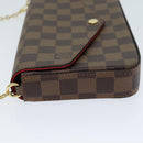 LOUIS VUITTON Damier Ebene Pochette Felice Shoulder Wallet N63032 Auth fm3540SM-3
